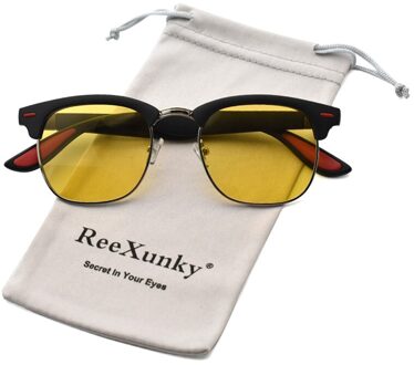 Night Vision Bril Mannen Geel Lens Anti Glare Night Rijden Zonnebril