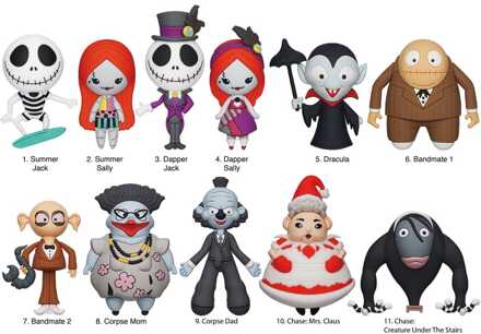 Nightmare before Christmas Charm 3D PVC Bag Clips Series 7 Display (24)