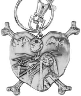 Nightmare before Christmas Metal Keychain Jack and Sally in Heart