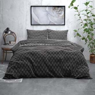 Nightsrest Sleeptime Dekbedovertrek St Fl Cheng Anthracite Dekbedovertrek Lits-jumeaux 240x220 + 2 - 60x70 Cm