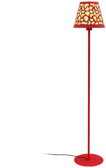 Nihoa vloerlamp m. gatenpatroon rood/geel rood, geel