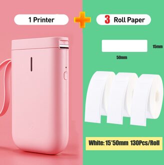 Niimbot D11 Mini Draadloze Printer Bluetooth Thermische Label Printer Prijstang Label Tag Prijs Printer roze 3 wit Label XL