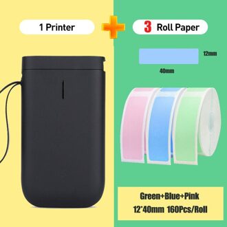 Niimbot Draagbare Mini Bluetooth Label Printer Pocket Draadloze Label Printer Inktloze Voor Mobiele Telefoon D11 Zwarte Kleur blauw 3 gemengde kleur
