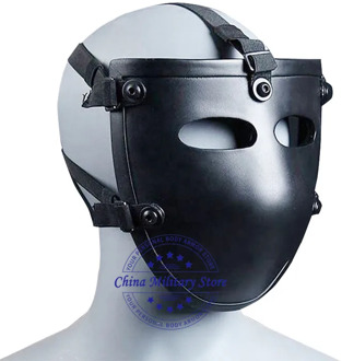 NIJ IIIA Aramid Bulletproof Mask Black Half Face Ballistic Mask NIJ Rated Ballsitic Visor
