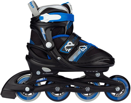 Nijdam Inline Skates - Skeelers - Go Crossing - Zwart/Blauw/Zilvergrijs/Wit - Verstelbaar - Maat 37-40