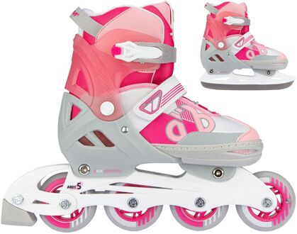 Nijdam skates Combo Bold Berry meisjes roze/wit/grijs maat 33-36
