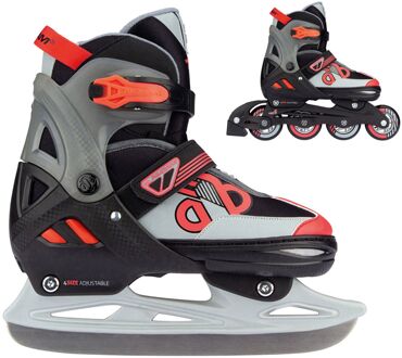 Nijdam skates Combo Red Raider junior zwart/rood/grijs maat 33-36