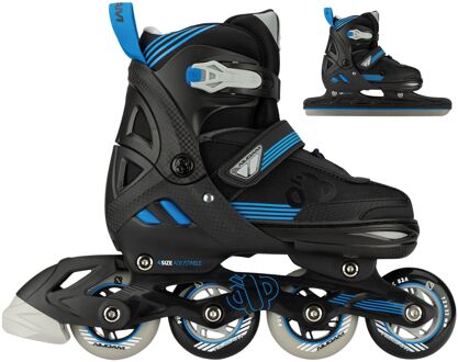 Nijdam Speed Ice Skates Junior (verstelbaar) zwart - blauw - grijs - 33-36