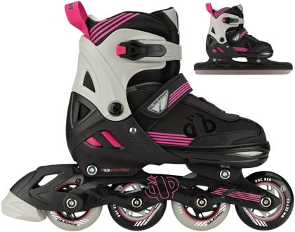 Nijdam Speed Ice Skates Junior (verstelbaar) zwart - roze - grijs - 29-32