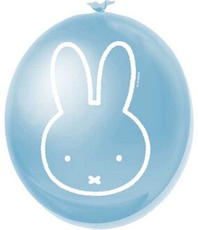 Nijntje ballonnen blauw - 30 cm - 6x stuks - Kinderfeestje/geboorte jongen artikelen