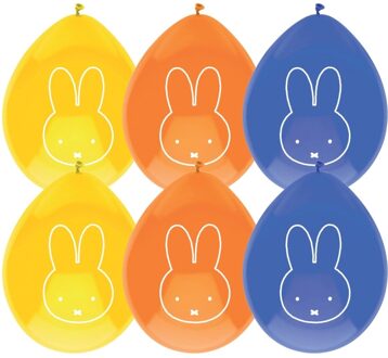 Nijntje ballonnen Nijntje 6 stuks blauw/geel/oranje