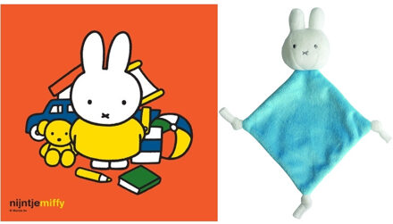 Nijntje blauw knuffeldoekje met kaart