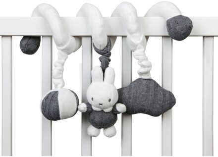 Nijntje boxspiraal gebreid pluche grijs/wit 26 x 18 cm