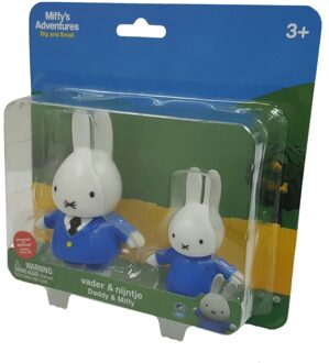 Nijntje en vader figuren - 2 stuks Wit#Blauw