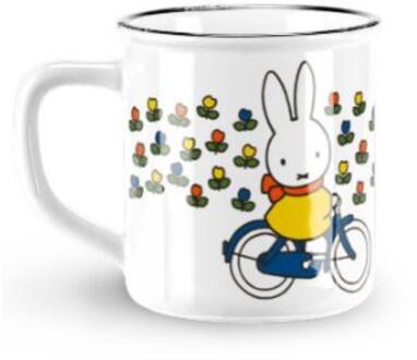 Nijntje Fietst retro mok tulpen wit