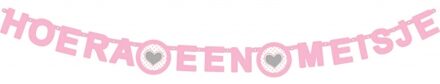 Nijntje Geboorte baby slinger meisje - roze - Letterslinger - hoera een meisje - 175 x 11 cm