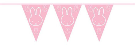 Nijntje Geboorte meisje vlaggetjes - Roze Nijntje thema vlaggenlijn - 600 cm - kunststof