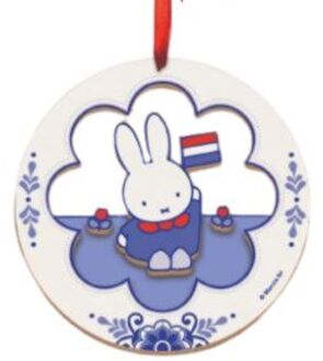 Nijntje Kersthanger hout Nijntje souvenir Ø7,5cm blauw