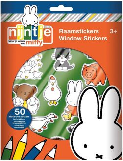 Nijntje Raam/autoraam kinder stickers - 4 velletjes - Nijntje thema - Raamstickers