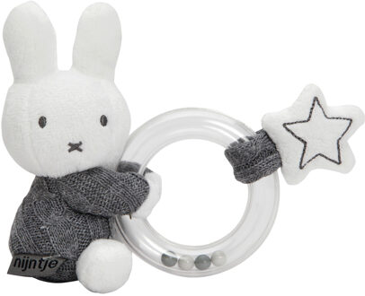 Nijntje ringrammelaar gebreid - grijs