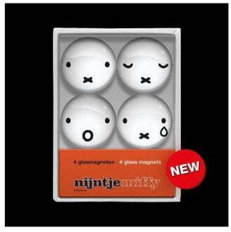 Nijntje snoet glasmagneten doosje a 4st wit