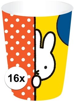 Nijntje themafeest drink bekers/bekertjes - 16x stuks - 200 ml - Kinderfeestje servies