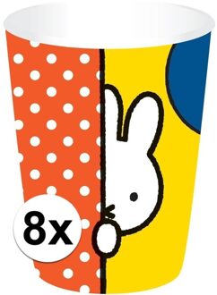 Nijntje themafeest drink bekers/bekertjes - 8x stuks - 200 ml - Kinderfeestje servies