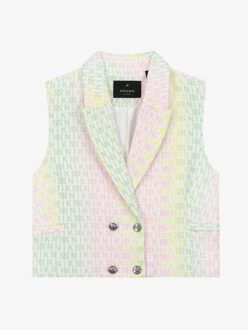 NIK&NIK Meisjes gilet rainbow Ecru - 164