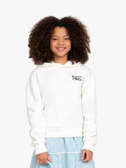 NIK&NIK Meisjes hoodie lacie off white sky blue - maat 128 Ecru