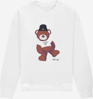 NIK&NIK Meisjes sweat shirt - Bear - Off wit - Maat 176