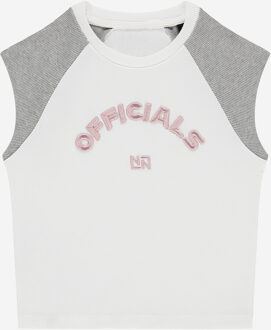 NIK&NIK zomer rib top meisjes - off wit / grijs - Officials - Maat 128