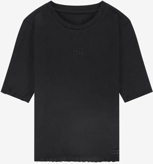 NIK&NIK zomer rib top meisjes - zwart - Sylvia - Maat 128