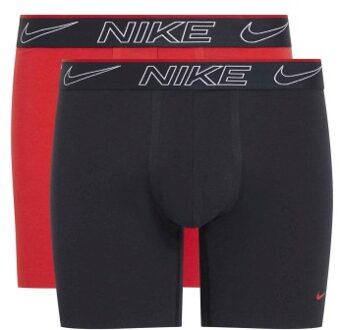 Nike 2 stuks Elite Cotton Stretch Boxer Brief Zwart,Versch.kleure/Patroon,Rood - Small,Medium,Large,X-Large
