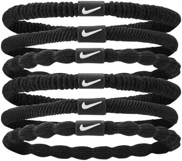 Nike 2024 Flex Haarbandjes (Set van 6) (Zwart) - One Size