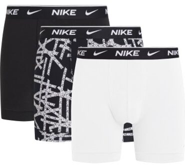 Nike 3 stuks Everyday Cotton Stretch Boxer Brief * Actie * Zwart,Versch.kleure/Patroon,Wit - Small,Medium,Large,X-Large