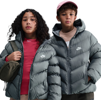 Nike Adp Puffer Jassen Kinder - Grijs - Maat 147 - 158 CM - Poly Woven Grey