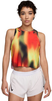 Nike Aeroswift Crop Tank Dames geel - S