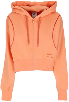 Nike Air Fleece Full-Zip Hoodie voor dames Nike , Orange , Dames - L,M