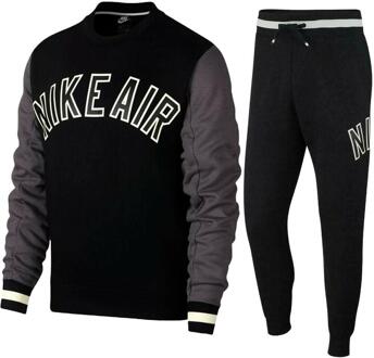 Nike Air Fleece trainingspak met volledige ronde hals, zwart