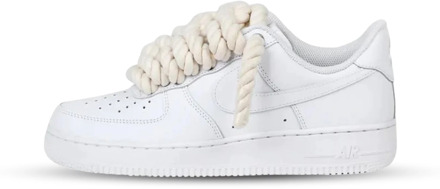 Nike Air force 1 low rope laces beige custom Wit - 36,5
