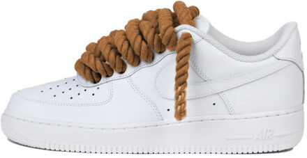 Nike Air force 1 low rope laces brown custom Wit - 40