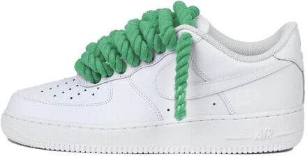 Nike Air force 1 low rope laces green custom Wit - 40,5