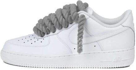 Nike Air force 1 low rope laces light grey custom - maat 38,5 Wit