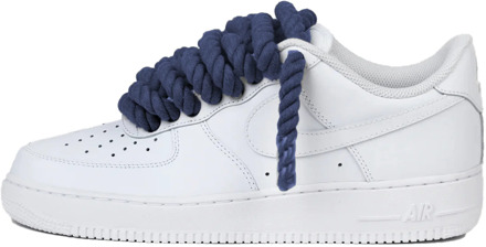 Nike Air force 1 low rope laces navy custom Wit - 36,5