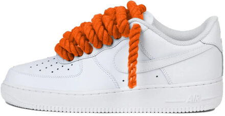 Nike Air force 1 low rope laces orange custom Wit - 43
