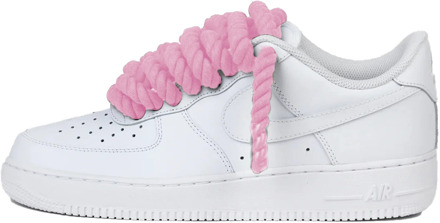 Nike Air force 1 low rope laces pink custom Wit - 36,5