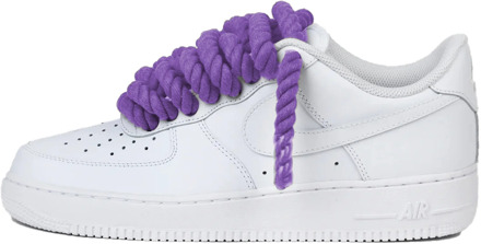 Nike Air force 1 low rope laces purple custom Wit - 36,5