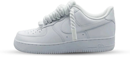 Nike Air force 1 low rope laces white custom Wit - 36,5