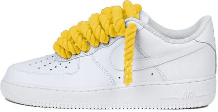 Nike Air force 1 low rope laces yellow custom Wit - 36,5