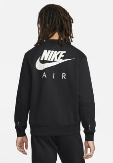 Nike Air Heren fleece trainingspak met ronde hals en geborstelde achterkant Zwart